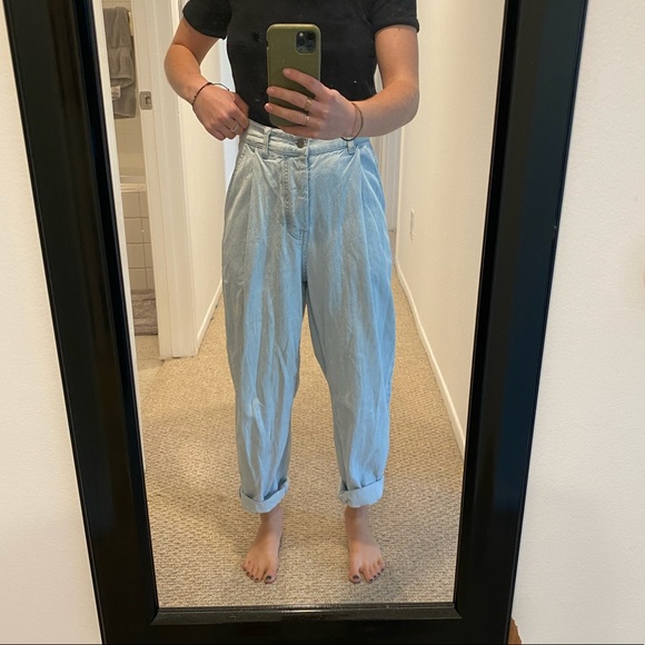 Zara Jeans | Light Wash Loose Parachute Pant Jeans | Color: Blue | Size: 24 | Samanthaaiello's Closet